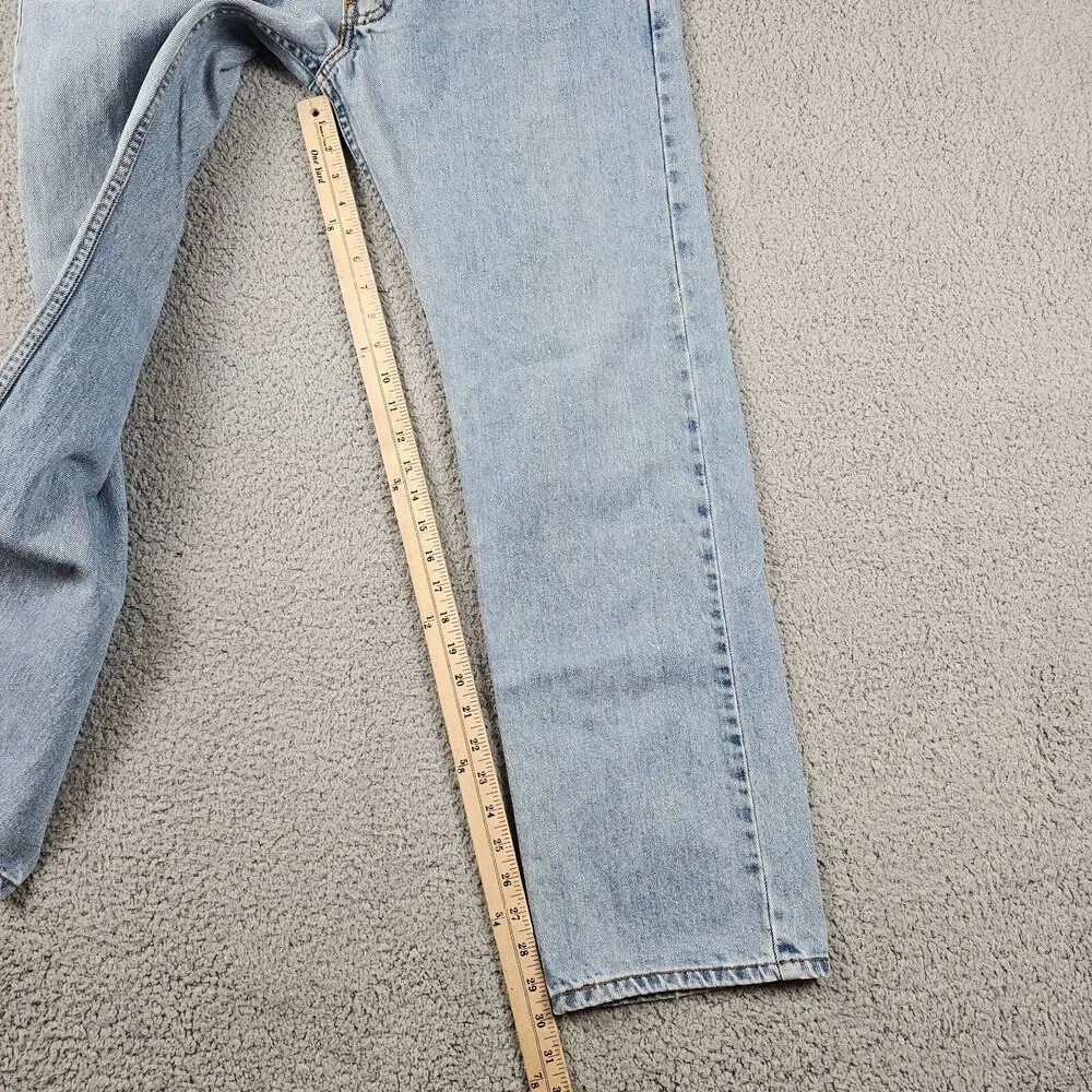 Levis 505 Jeans Mens 36x30 Blue Light Wash Regular Straight Work Skate Grunge